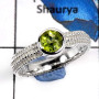 Peridot C - SCR783-Glorious Faceted Cut Gemstones Designer Casting Rings 925 Sterling Silver