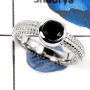 Black Onyx Cut G - SCR783-Glorious Faceted Cut Gemstones Designer Casting Rings 925 Sterling Silver