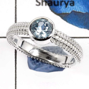 Blue Topaz Cut H - SCR783-Glorious Faceted Cut Gemstones Designer Casting Rings 925 Sterling Silver Blue Topaz Cut H - SCR783-Glorious Faceted Cut Gemstones Designer Casting Rings 925 Sterling Silver