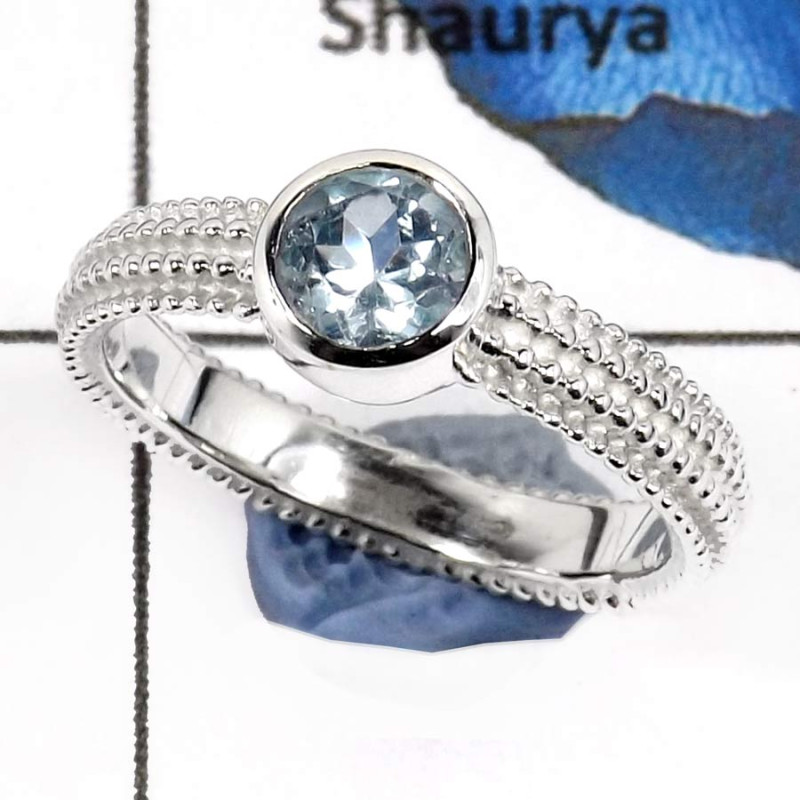 Blue Topaz Cut H - SCR783-Glorious Faceted Cut Gemstones Designer Casting Rings 925 Sterling Silver Blue Topaz Cut H - SCR783-Glorious Faceted Cut Gemstones Designer Casting Rings 925 Sterling Silver