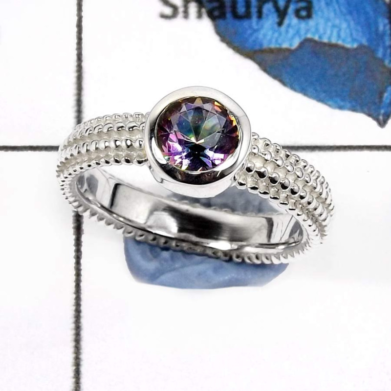 Mystic Quartz I - SCR783-Glorious Faceted Cut Gemstones Designer Casting Rings 925 Sterling Silver Mystic Quartz I - SCR783-Glorious Faceted Cut Gemstones Designer Casting Rings 925 Sterling Silver