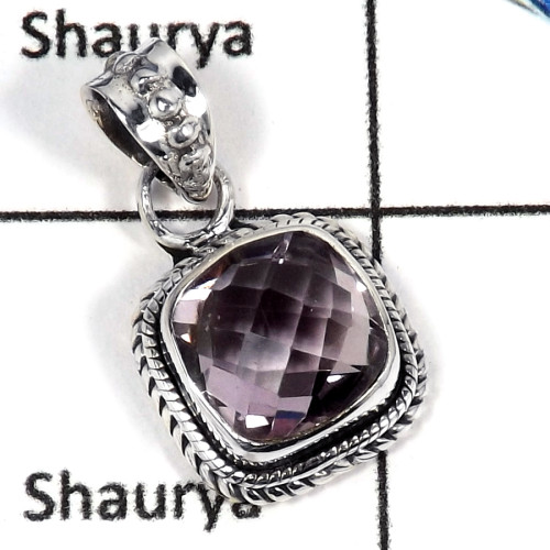 Amethyst Cut B - CMJ785-Amazing Natural Cut Gemstone Solid 925 Sterling Silver Pendant