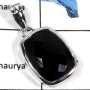 Black Onyx Cut H - CMJ785-Amazing Natural Cut Gemstone Solid 925 Sterling Silver Pendant