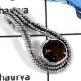 Smokey Cut O - CMJ785-Amazing Natural Cut Gemstone Solid 925 Sterling Silver Pendant