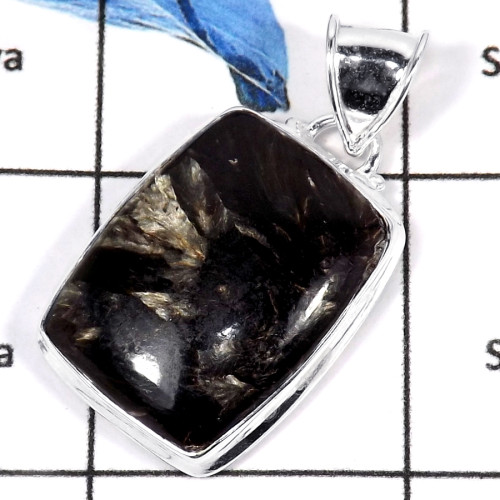 Golden Seraphinite Cab B - CMJ784-Semiprecious Gemstone Solid 925 Sterling Silver Designer Pendant