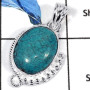 Tibet Turquoise Cab C - CMJ784-Semiprecious Gemstone Solid 925 Sterling Silver Designer Pendant