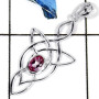 Pink Topaz Cut G - CSP918-Natural Semiprecious Cut Gemstone Celtic Design Casting Pendant 925 Sterling Silver