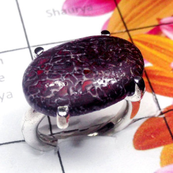 Dinosaur Bone E - SCR984-Elegant Ring with Exclusive Silver Gemstone Dinosaur Bone E - SCR984-Elegant Ring with Exclusive Silver Gemstone
