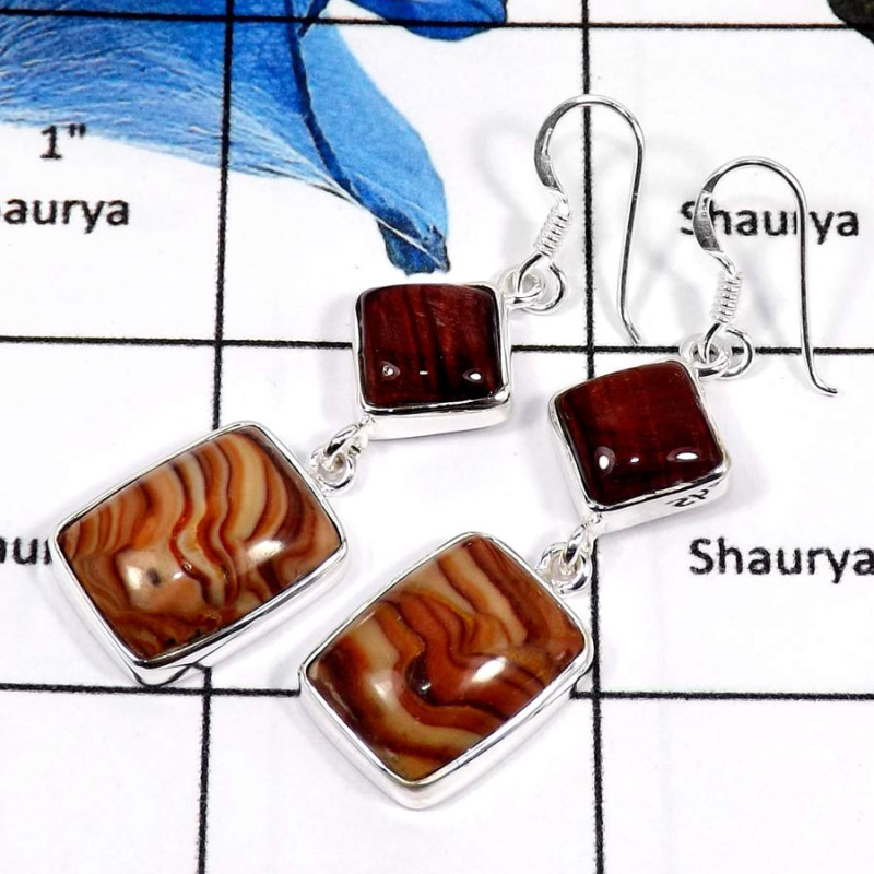 Sandstone & Tiger Eye Cab A - SDE650-Solid 925 Sterling Silver Sandstone & Tiger Eye Gemstone Party Wear Earrings Sandstone & Tiger Eye Cab A - SDE650-Solid 925 Sterling Silver Sandstone & Tiger Eye Gemstone Party Wear Earrings