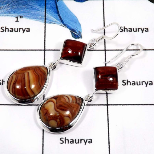 Sandstone & Tiger Eye Cab D - SDE650-Solid 925 Sterling Silver Sandstone & Tiger Eye Gemstone Party Wear Earrings Sandstone & Tiger Eye Cab D - SDE650-Solid 925 Sterling Silver Sandstone & Tiger Eye Gemstone Party Wear Earrings