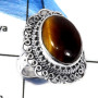 Tiger Eye Cab B - SDR579-Party Wear Natural Cabochon Gemstone Designer Ring 925 Sterling Silver