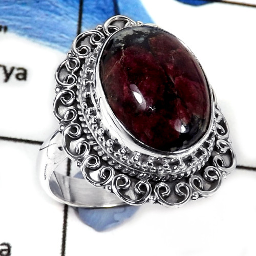 Eudialyte Cab O - SDR579-Party Wear Natural Cabochon Gemstone Designer Ring 925 Sterling Silver