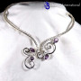 Amethyst Cut A - SDN961-Exclusive Handmade Adjustable Designer Necklace 925 Sterling Silver