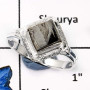 Meteroite C - SDR575-925 Sterling Silver Beautiful Meteroite Gemstone Factory Wholesale Designer Rings