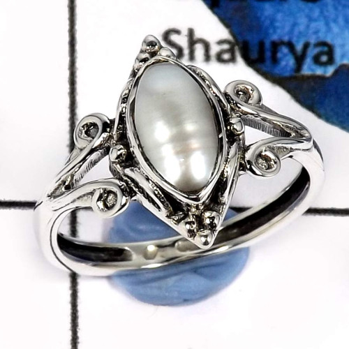 Pearl E - RBS853-Adorable Cut & Cab Gemstones Designer Baby Rings 925 Sterling Silver
