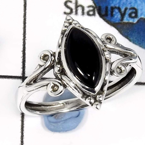 Black Onyx Cab F - RBS853-Adorable Cut & Cab Gemstones Designer Baby Rings 925 Sterling Silver Black Onyx Cab F - RBS853-Adorable Cut & Cab Gemstones Designer Baby Rings 925 Sterling Silver