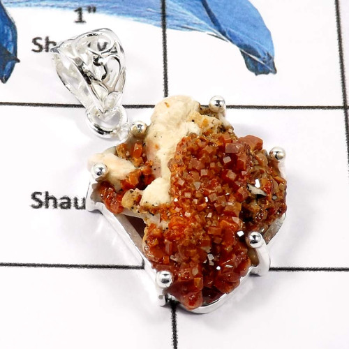 vanadinite Druzy G - FSP950-Natural Rough Gemstones Fashionable Designer Pendants 925 Sterling Silver vanadinite Druzy G - FSP950-Natural Rough Gemstones Fashionable Designer Pendants 925 Sterling Silver