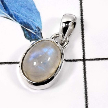 Rainbow Moonstone C - ISP598-Gorgeous Colorful Gemstones Small Pendants 925 Sterling Silver Rainbow Moonstone C - ISP598-Gorgeous Colorful Gemstones Small Pendants 925 Sterling Silver
