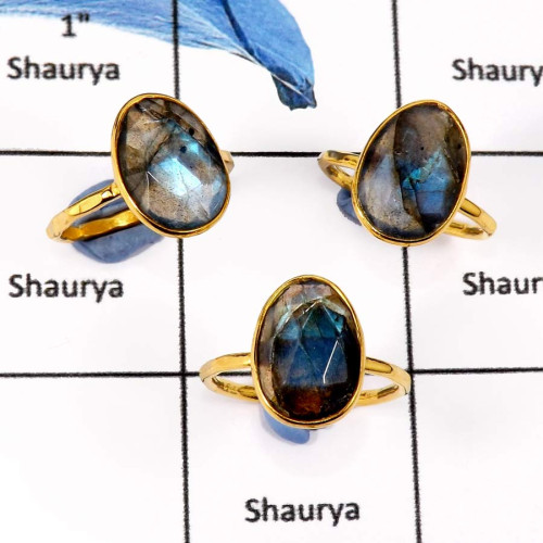 3 Pcs. Labradorite H - BGR965-Sparkling Labradorite Gemstone 3 Pcs. Lot Gold Plated Bezel Rings 925 Sterling Silver 3 Pcs. Labradorite H - BGR965-Sparkling Labradorite Gemstone 3 Pcs. Lot Gold Plated Bezel Rings 925 Sterling Silver