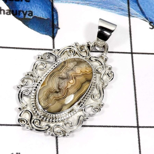 Bottswana Agate C - SD488-Glorious Gemstones Indian Wholesale Designer Pendants 925 Sterling Silver Bottswana Agate C - SD488-Glorious Gemstones Indian Wholesale Designer Pendants 925 Sterling Silver