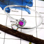 Rainbow Mystic D - SNB993-Glamorous Eye Catching Adjustable Bangle 925 Sterling Silver