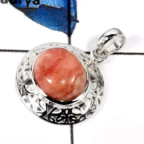 Rhodochrosite B - CSP917-Latest New Design Wholesale Designer Casting Pendants 925 Sterling Silver Rhodochrosite B - CSP917-Latest New Design Wholesale Designer Casting Pendants 925 Sterling Silver
