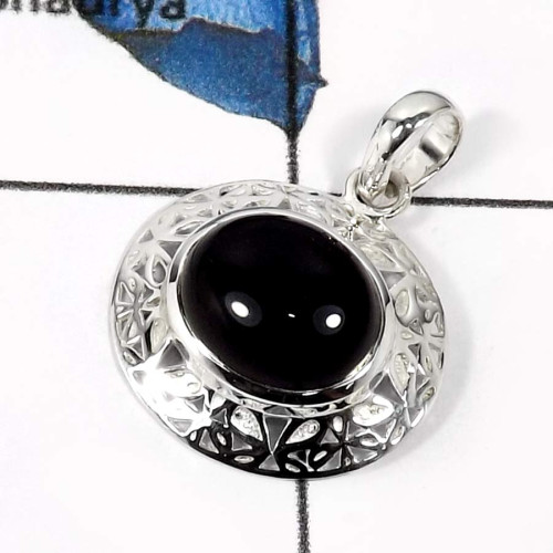 Black Onyx Cab F - CSP917-Latest New Design Wholesale Designer Casting Pendants 925 Sterling Silver Black Onyx Cab F - CSP917-Latest New Design Wholesale Designer Casting Pendants 925 Sterling Silver