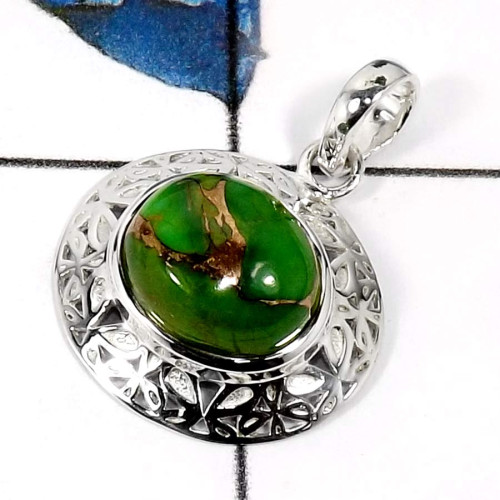 Green Copper Turquoise K - CSP917-Latest New Design Wholesale Designer Casting Pendants 925 Sterling Silver Green Copper Turquoise K - CSP917-Latest New Design Wholesale Designer Casting Pendants 925 Sterling Silver