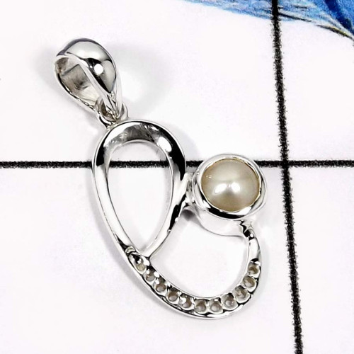 Pearl C - CSP915-Attracting Colorful Designer Small Casting Pendants 925 Sterling Silver Pearl C - CSP915-Attracting Colorful Designer Small Casting Pendants 925 Sterling Silver