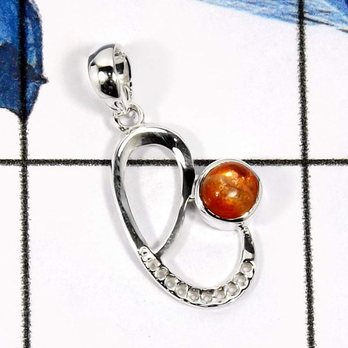 Sunstone K - CSP915-Attracting Colorful Designer Small Casting Pendants 925 Sterling Silver Sunstone K - CSP915-Attracting Colorful Designer Small Casting Pendants 925 Sterling Silver
