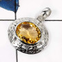 Citrine Cut O - CSP913-Exclusive Cut Gemstone Wholesale Designer Casting Pendants 925 Sterling Silver