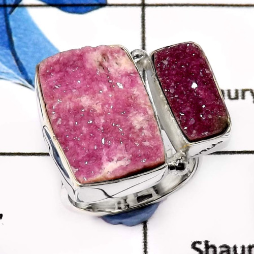 Cobalt Druzy C - SDR562-Indian Wholesale Company Handmade Cobalt Druzy Gemstone Cluster Ring 925 Sterling Silver Cobalt Druzy C - SDR562-Indian Wholesale Company Handmade Cobalt Druzy Gemstone Cluster Ring 925 Sterling Silver