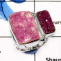 Cobalt Druzy C - SDR562-Indian Wholesale Company Handmade Cobalt Druzy Gemstone Cluster Ring 925 Sterling Silver