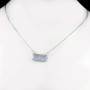 Rainbow Moonstone E - BZN979-Glamorous Colorful Chain Bezel Necklace 925 Sterling Silver