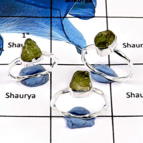 Peridot Rough B - SRR979-925 Sterling Silver Rough Gemstones Factory Wholesale Rings