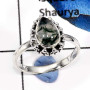 Moss Agate B - CMJ776-925 Sterling Silver Gorgeous Small Light Weight Rings