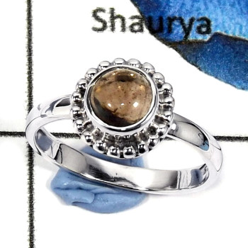 Smokey Quartz I - CMJ773-Glamorous Factory Wholeale Light Weight Rings 925 Sterling Silver