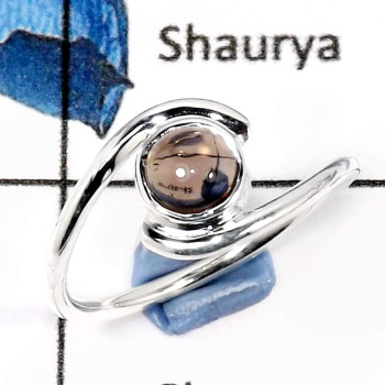 Smokey Quartz B - CMJ772-Amazing Light Weight Color Full Rings 925 Sterling Silver