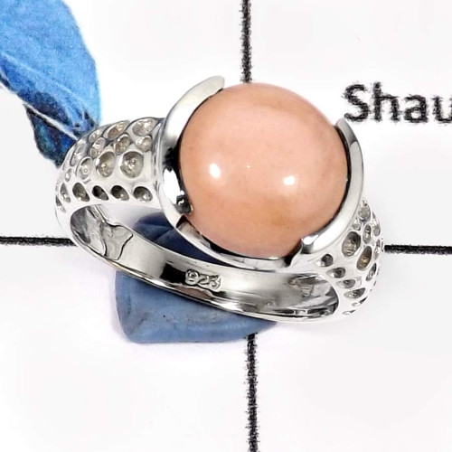 Pink Opal B - SCR777-Gorgeous Designer Casting Rings Fashion Jewelry 925 Sterling Silver