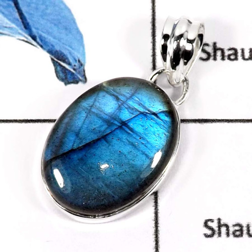 Labradorite Cab C - CMJ762-Indian Wholesale Company Handmade Fashion Jewelry Designer Pendants 925 Sterling Silver