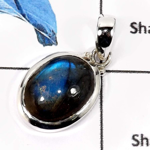 Labradorite Cab D - CMJ762-Indian Wholesale Company Handmade Fashion Jewelry Designer Pendants 925 Sterling Silver