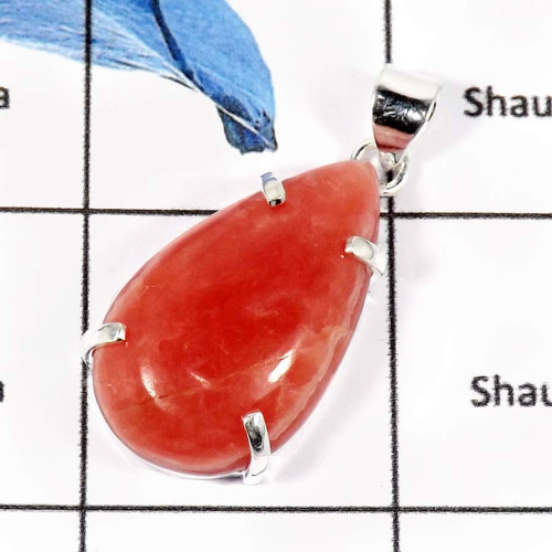 Rhodochrosite O - CMJ762-Indian Wholesale Company Handmade Fashion Jewelry Designer Pendants 925 Sterling Silver