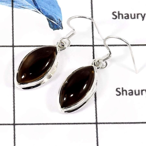 Smokey Quartz C - CMJ761-925 Sterling Silver Beautiful Colorful Designer Wholesale Earrings