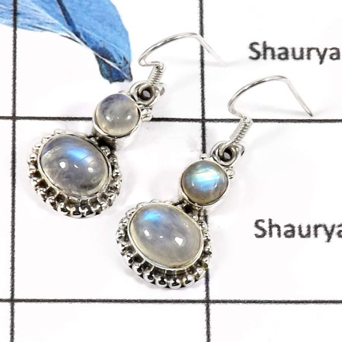 Rainbow Moonstone F - CMJ761-925 Sterling Silver Beautiful Colorful Designer Wholesale Earrings