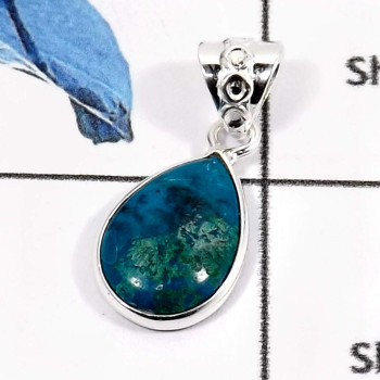 Chrysocolla I - BPS889-Natural Chrysocolla Gemstone Wholesale Handmade Bezel Pendants 925 Sterling Silver Chrysocolla I - BPS889-Natural Chrysocolla Gemstone Wholesale Handmade Bezel Pendants 925 Sterling Silver