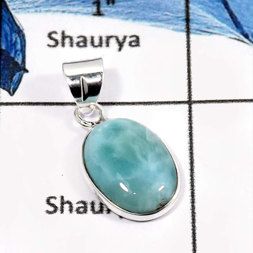 Larimar Cab D - BPS886-Exclusive Gemstone Larimar 925 Sterling Silver Wholesale Bezel Pendants Larimar Cab D - BPS886-Exclusive Gemstone Larimar 925 Sterling Silver Wholesale Bezel Pendants