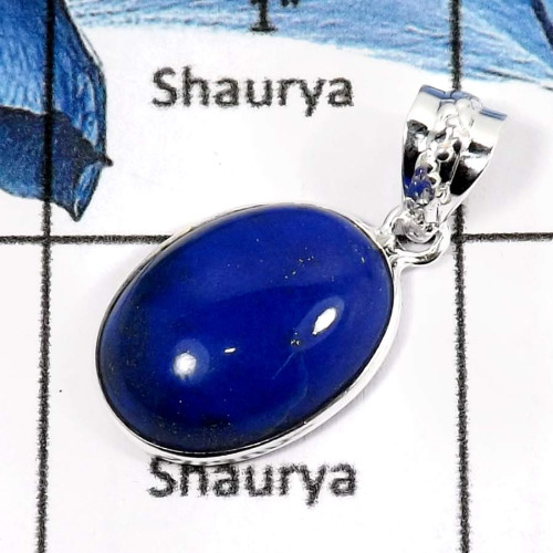 Lapis Lazuli B - BPS881-Classic Gemstone Lapis Lazuli Gemstone Handmade Wholesale Bezel Pendants 925 Sterling Silver