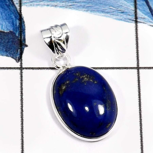 Lapis Lazuli G - BPS881-Classic Gemstone Lapis Lazuli Gemstone Handmade Wholesale Bezel Pendants 925 Sterling Silver