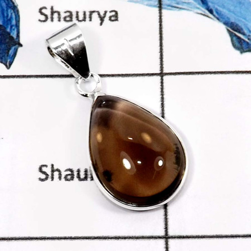 Smoky Cab B - BPS875-Factory Wholesale Handmade Light Weight Bezel Pendants 925 Sterling Silver Smoky Cab B - BPS875-Factory Wholesale Handmade Light Weight Bezel Pendants 925 Sterling Silver