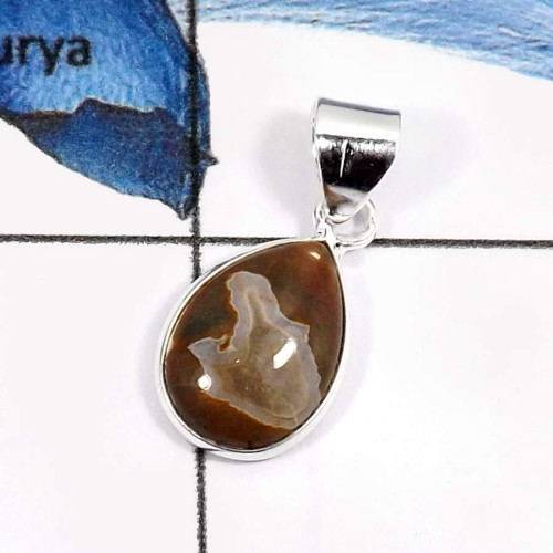 Rhyolite Cab D - BPS872-Natural Rhyolite Gemstone Light Weight Bezel Pendants 925 Sterling Silver Rhyolite Cab D - BPS872-Natural Rhyolite Gemstone Light Weight Bezel Pendants 925 Sterling Silver
